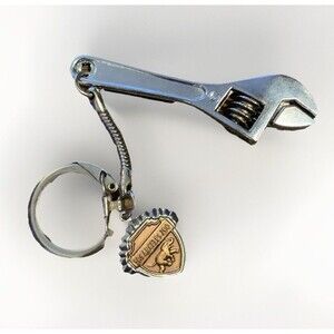 Vintage 2.5 Inch Metal Crescent Wrench Keychain Made in Hong Kong - LA Zoo , CA